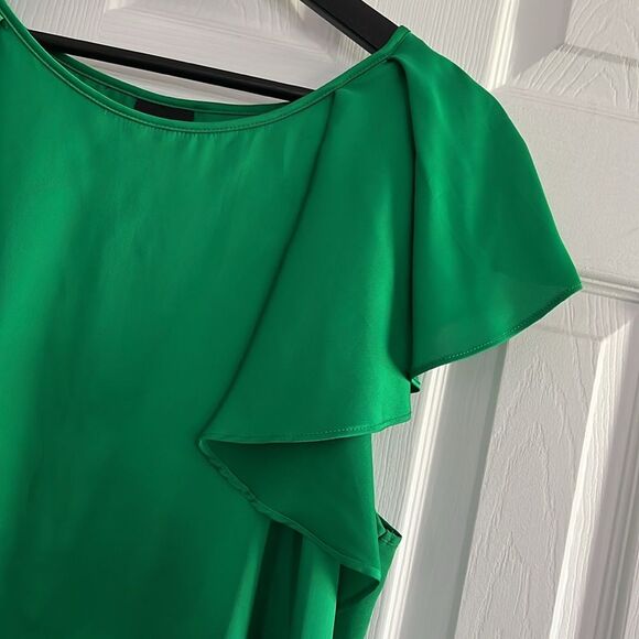 Worthington Green Ruffle Sleeve Silky Top - Picture 6 of 10